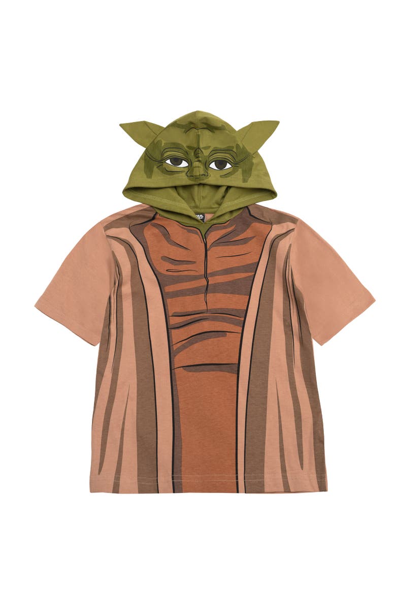 Star Wars Cosplay Hooded Tee, Main, color, Brown Green Yoda