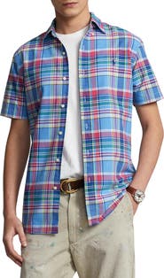 Polo Ralph Lauren Classic Fit Plaid Short Sleeve Button-Down Oxford Shirt