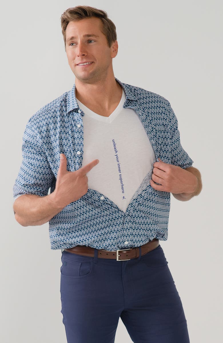 BORED REBEL Unleash Your Inner Superhero V-Neck Graphic Undershirt, Alternate, color, White