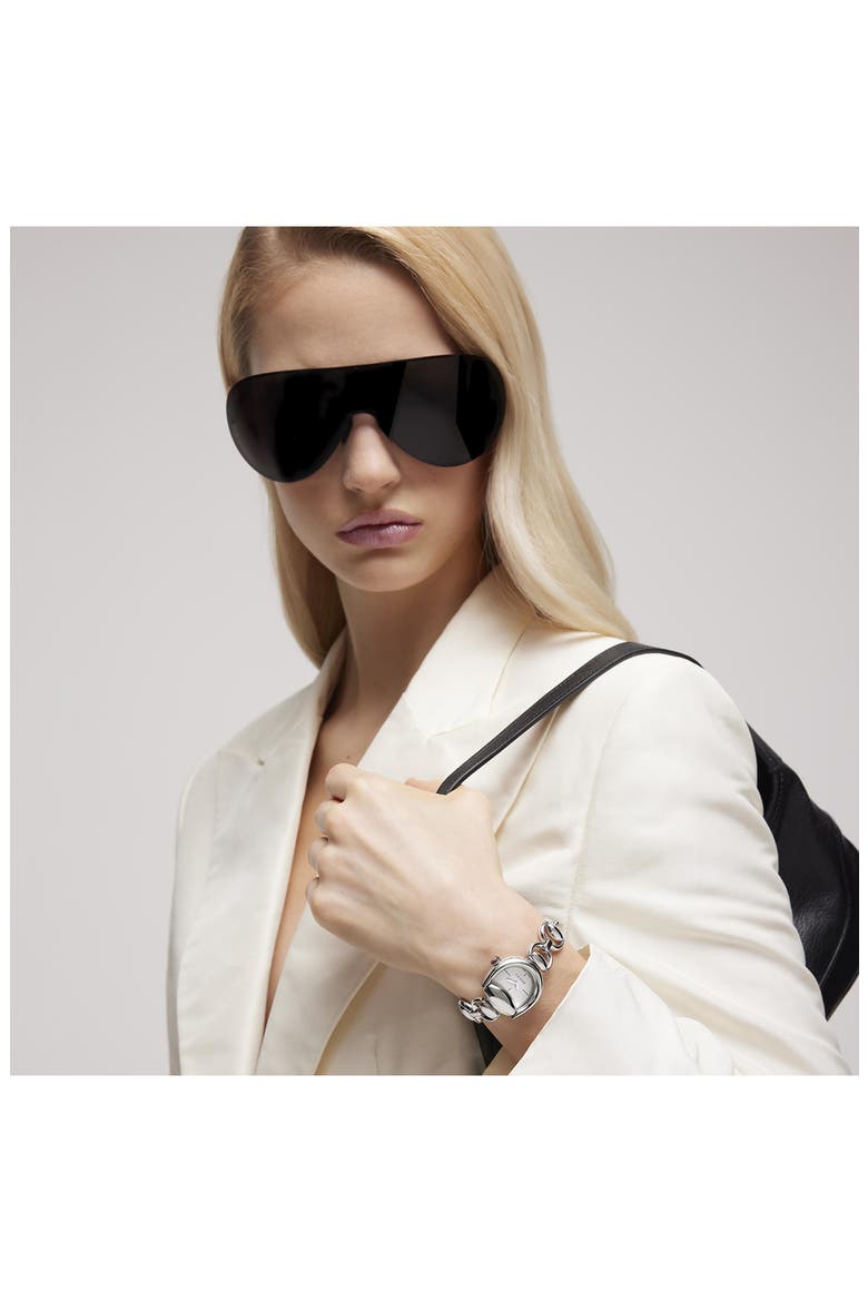 New Horsebit Bracelet Watch, 23mm x 27mm, Alternate, color, SILVER