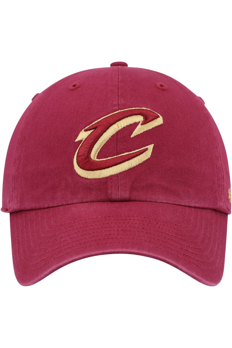 Men's '47 Wine Cleveland Cavaliers Team Logo Clean Up Adjustable Hat, Alternate, color, Red