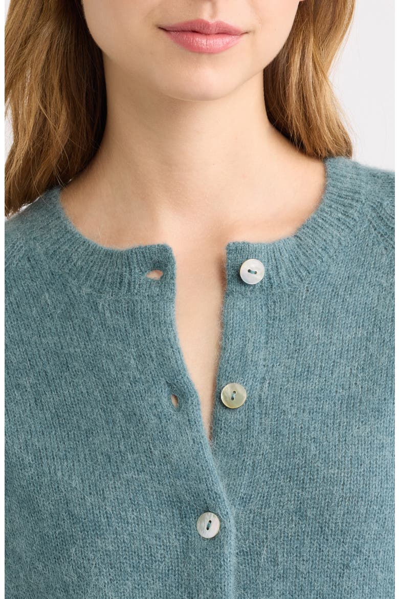 Petra Alpaca & Merino Wool Blend Cardigan, Alternate, color, SEAFARE