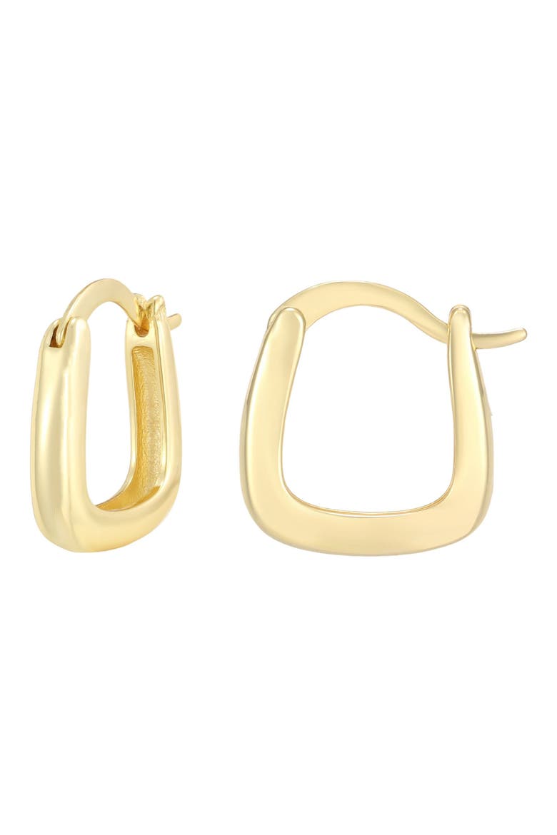 14k Gold Plated Square Hoop Earrings, Main, color, GOLD