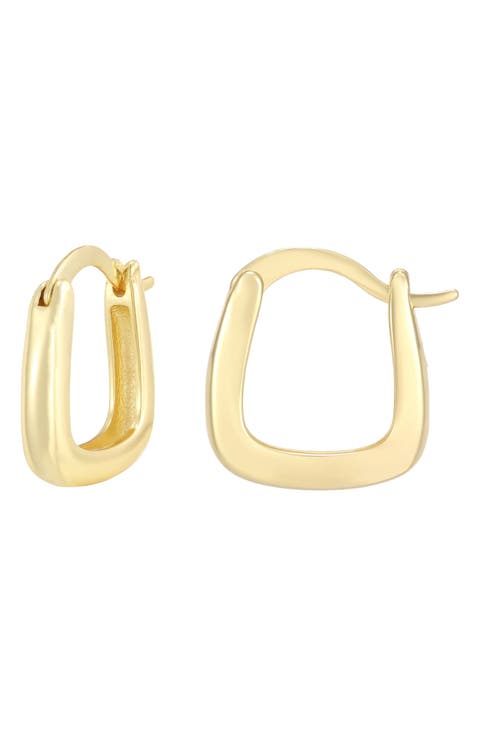 14k Gold Plated Square Hoop Earrings