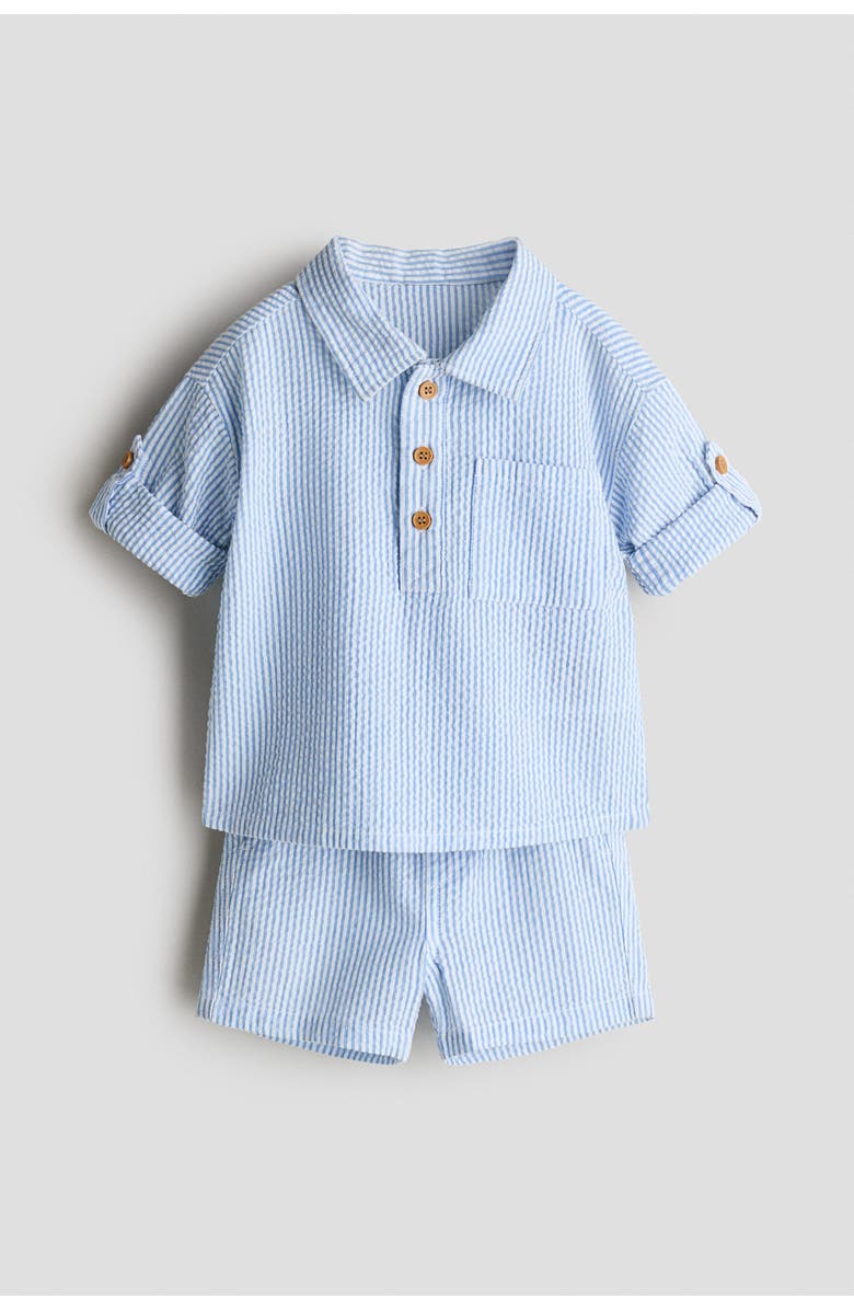 H&M 2-piece Cotton Seersucker Set, Main, color, 