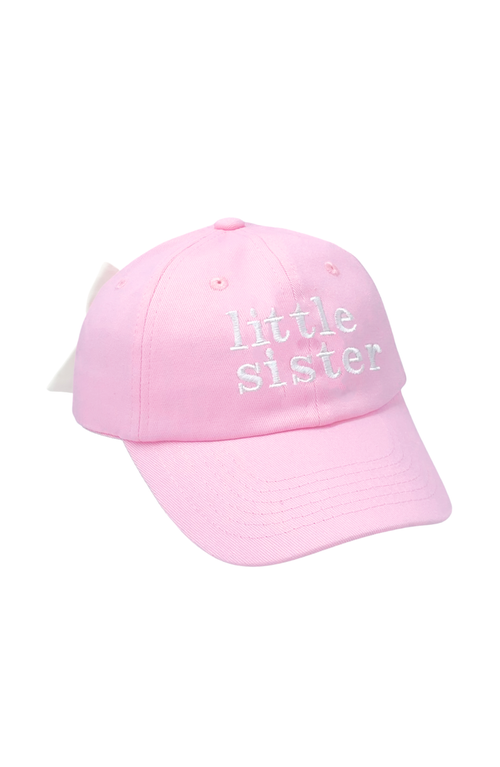 Bits & Bows Little Sister Twill Bow Baseball Hat In Pink