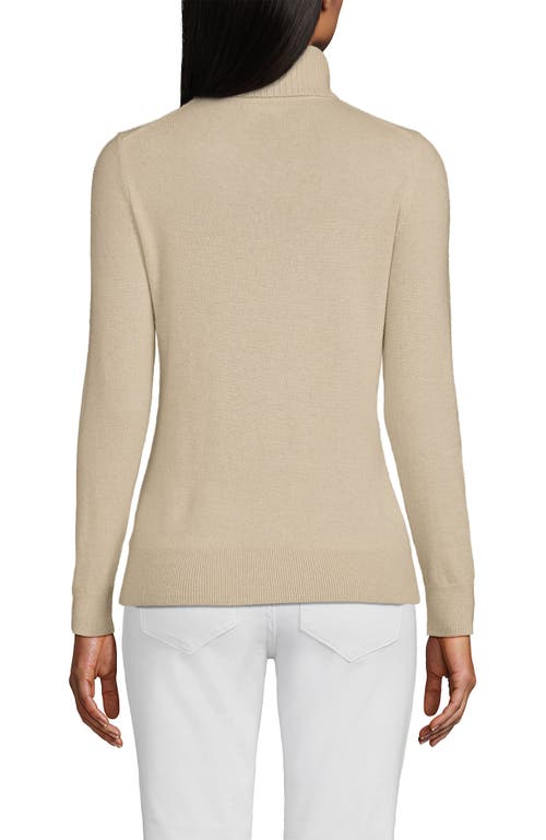 Lands' End Cashmere Turtleneck Sweater In Champagne