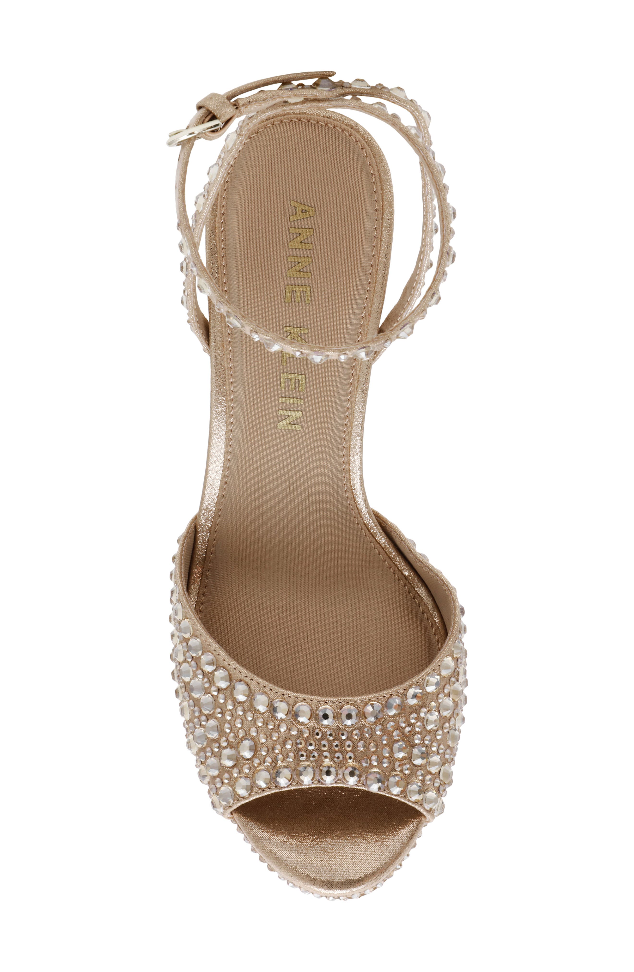 Anne Klein Vanna Ankle Strap Platform Sandal, Alternate, color, Platinum