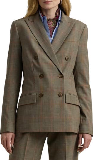 Lauren Ralph Lauren Glen Check Double Breasted Wool Blazer Lauren Ralph Lauren Glen Check Double Breasted Wool Blazer