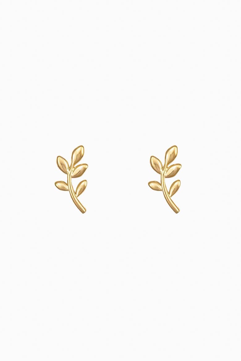 Sterling Silver 18k Gold Plated Olivia Earrings Dainty Daily Wear, Main, color, Gold