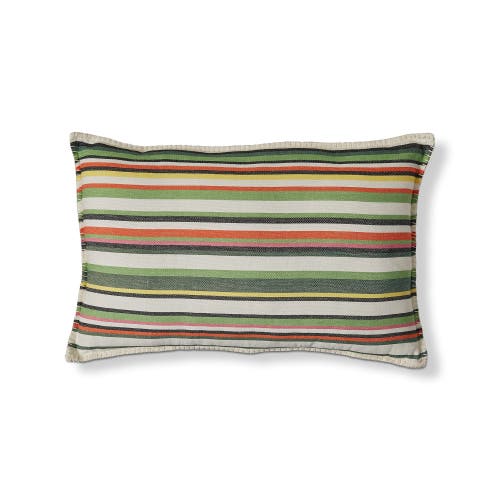 Tag Green Botanist Garden Stripe Cotton Decorative Throw Pillow In Multi