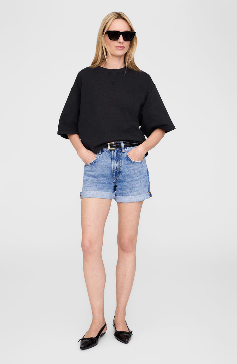 ANINE BING Myers Cropped Tee, Main, color, 