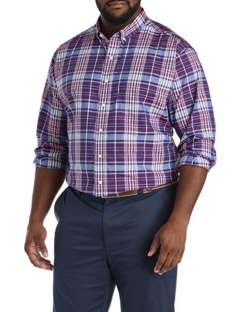Big & Tall Large Plaid Performance Sport Shirt