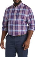 Oak Hill by DXL Big & Tall Large Plaid Performance Sport Shirt