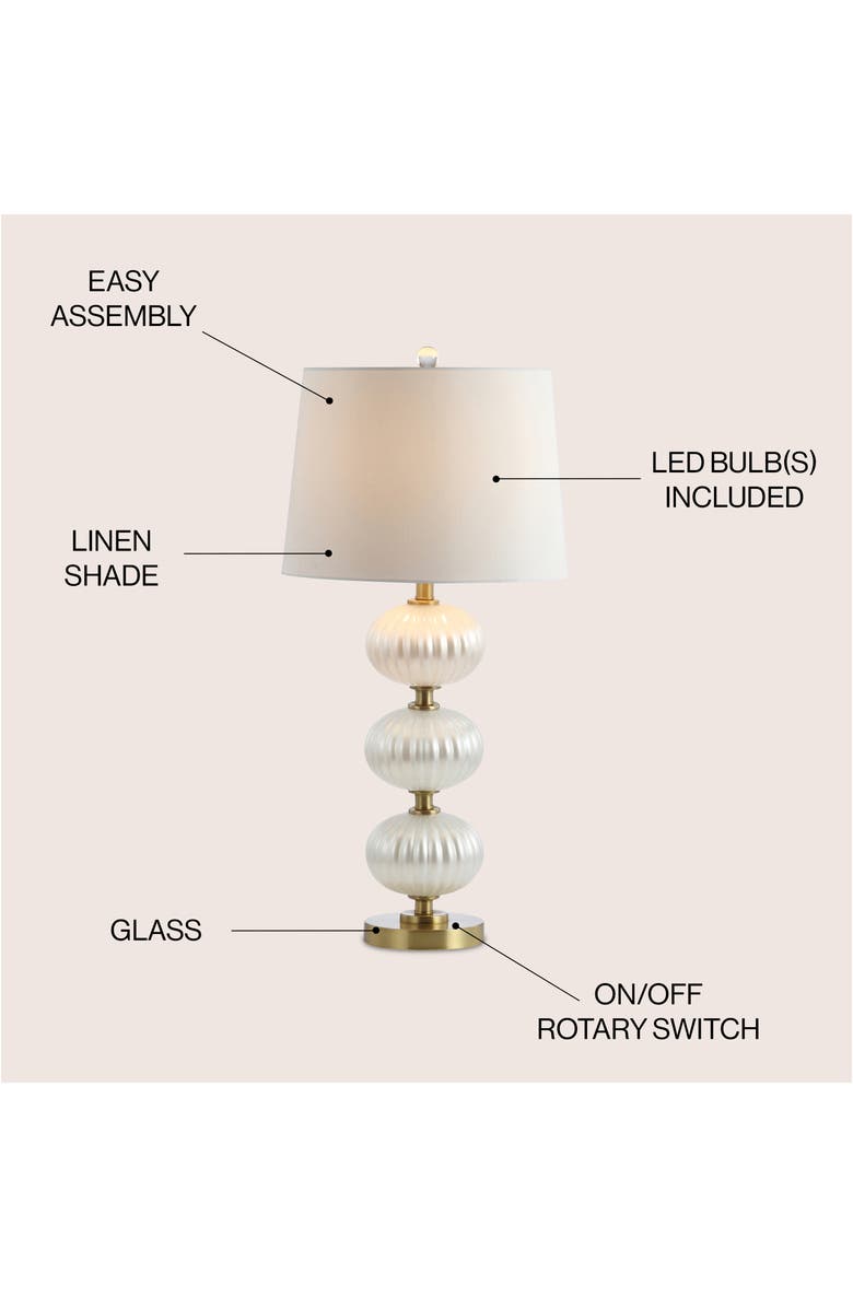 JONATHAN Y Carter 29.7" Glass LED Table Lamp, Alternate, color, 