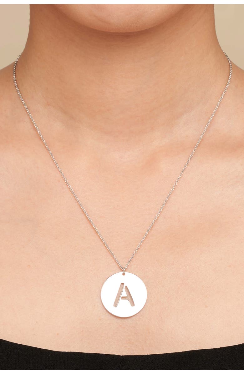 Oradina Say My Name Initial Pendant Necklace in Sterling Silver, Alternate, color, Letter X, Silver