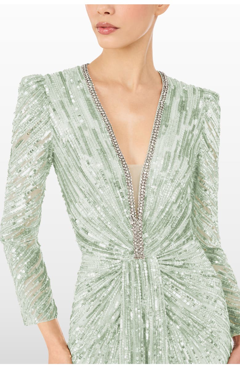 Jenny Packham Darcy Sequin-Embellished Dress, Alternate, color, Eau Du Nil