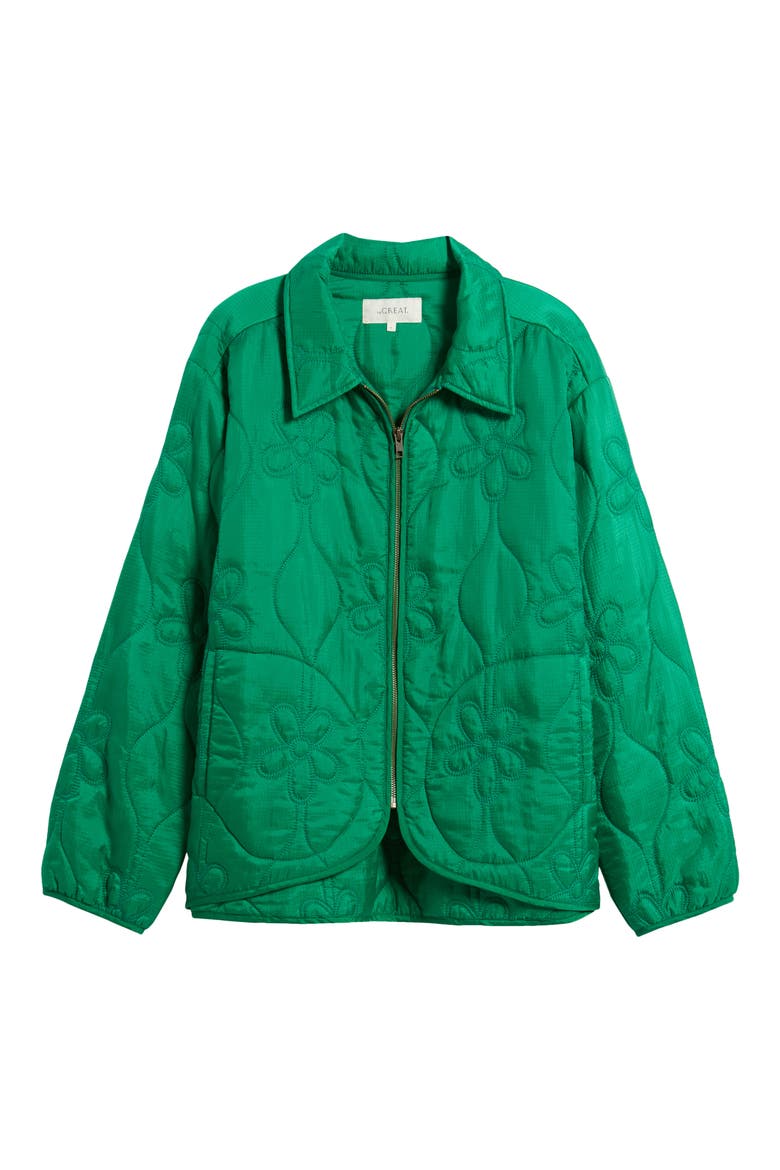 The Daisy Quilted Nylon Ripstop Jacket, Alternate, color, DILL