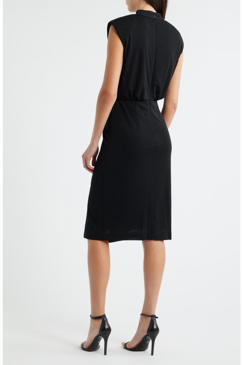 Ruched Knit Dress, Alternate, color, BLACK