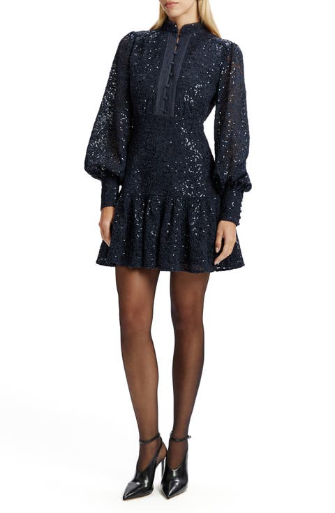 Remy Long Sleeve Lace & Sequin Minidress