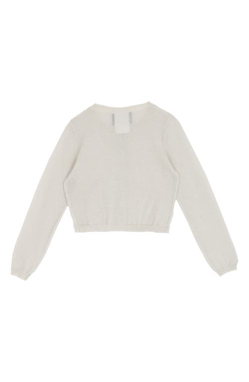 Rare Editions Kids' Metallic Knit Cardigan Sweater In Silver