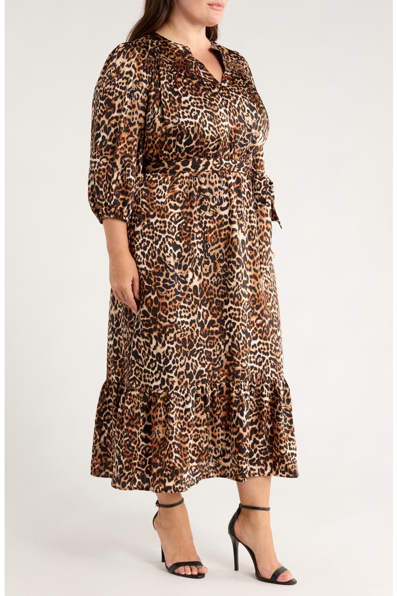 Leopard Print Long Sleeve Dress, Alternate, color, JONES BLACK MULTI