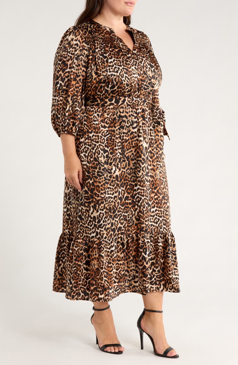 Jones New York Leopard Print Long Sleeve Dress, Alternate, color, Jones Black Multi
