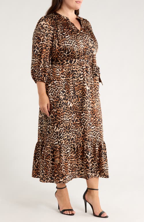Jones New York Leopard Print Long Sleeve Minidress In Black