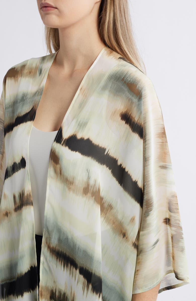 Anne Klein Abstract Print Oversize Sheer Cardigan, Alternate, color, 