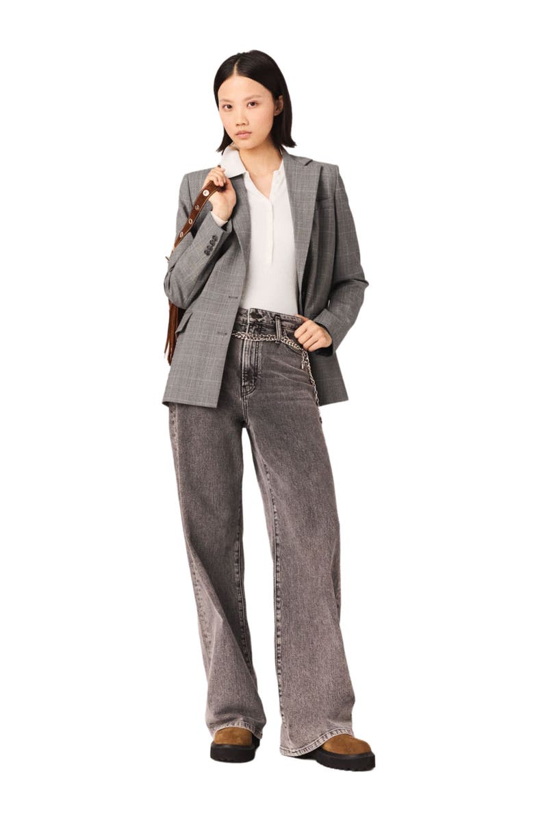 maje Wide-leg jeans with chain-link belt, Main, color, Grey