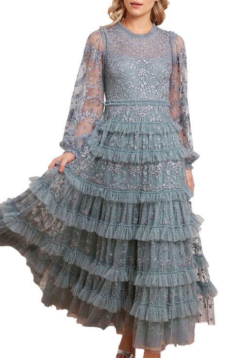 Blossom Long Sleeve Lace Ankle Gown