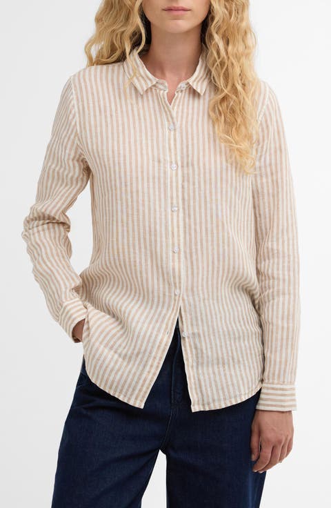 Marine Linen Button-Up Shirt