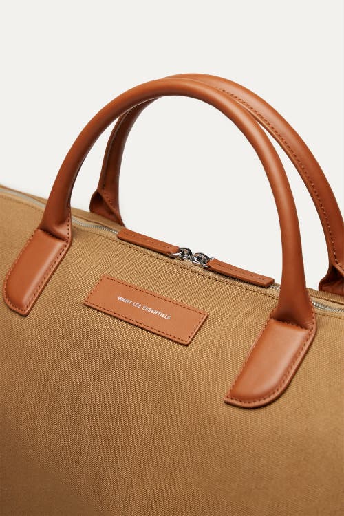 Want Les Essentiels De La Vie Want Les Essentiels Hartsfield Organic Cotton Canvas Weekender Bag In Dark Camel