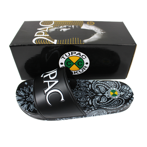 Cross Colours 2pac Paisley Slides In Black
