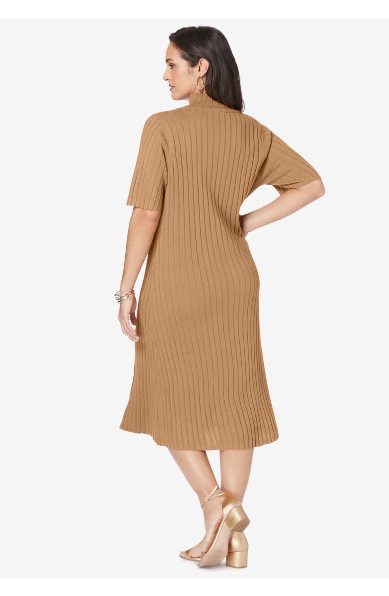 Jessica London Button Front Sweater Dress, Alternate, color, Dark Olive Green