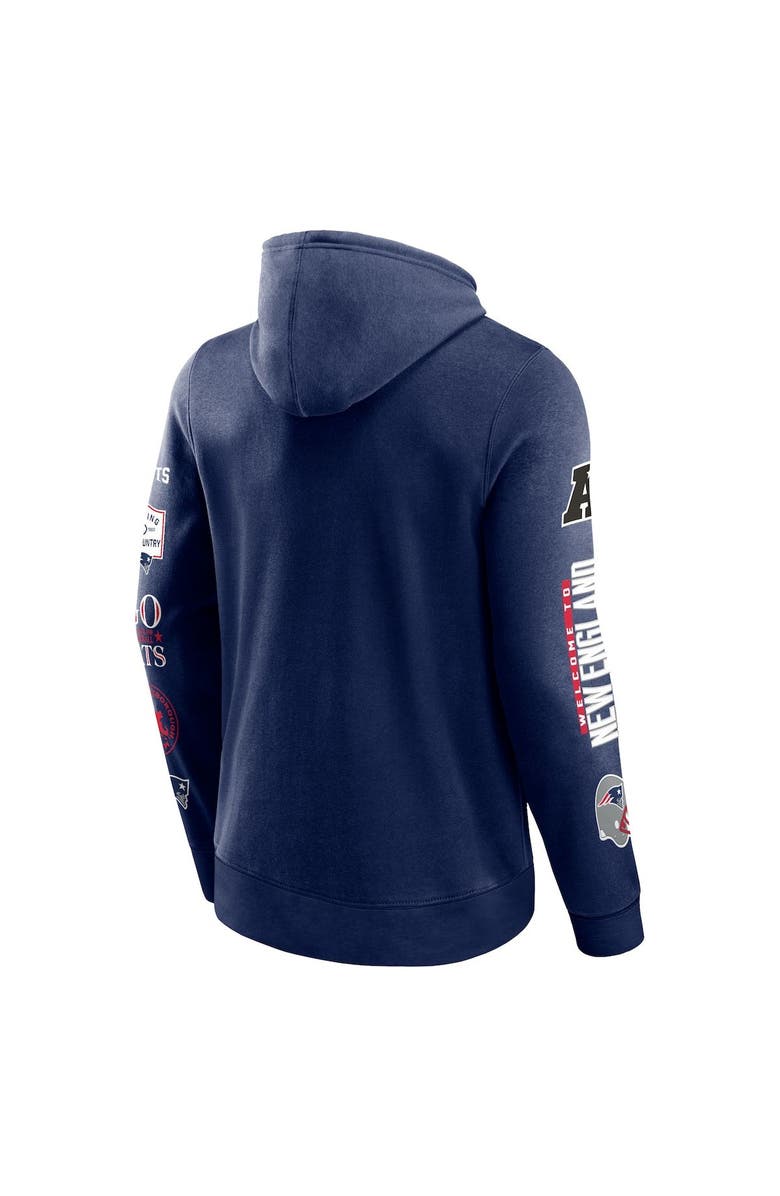 FANATICS Men's Fanatics Branded Navy New England Patriots Extra Innings Pullover Hoodie, Alternate, color, 