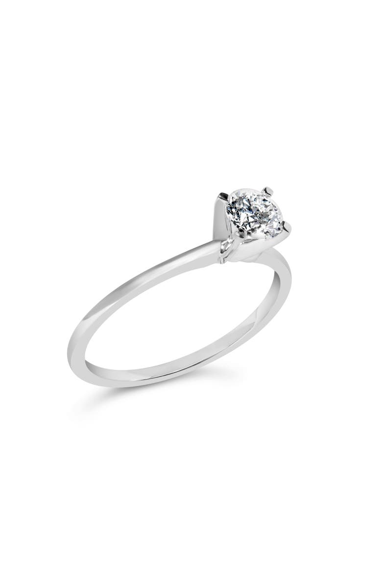 14K White Gold 1/2 Cttw Diamond Solitaire Engagement Ring, Alternate, color, White