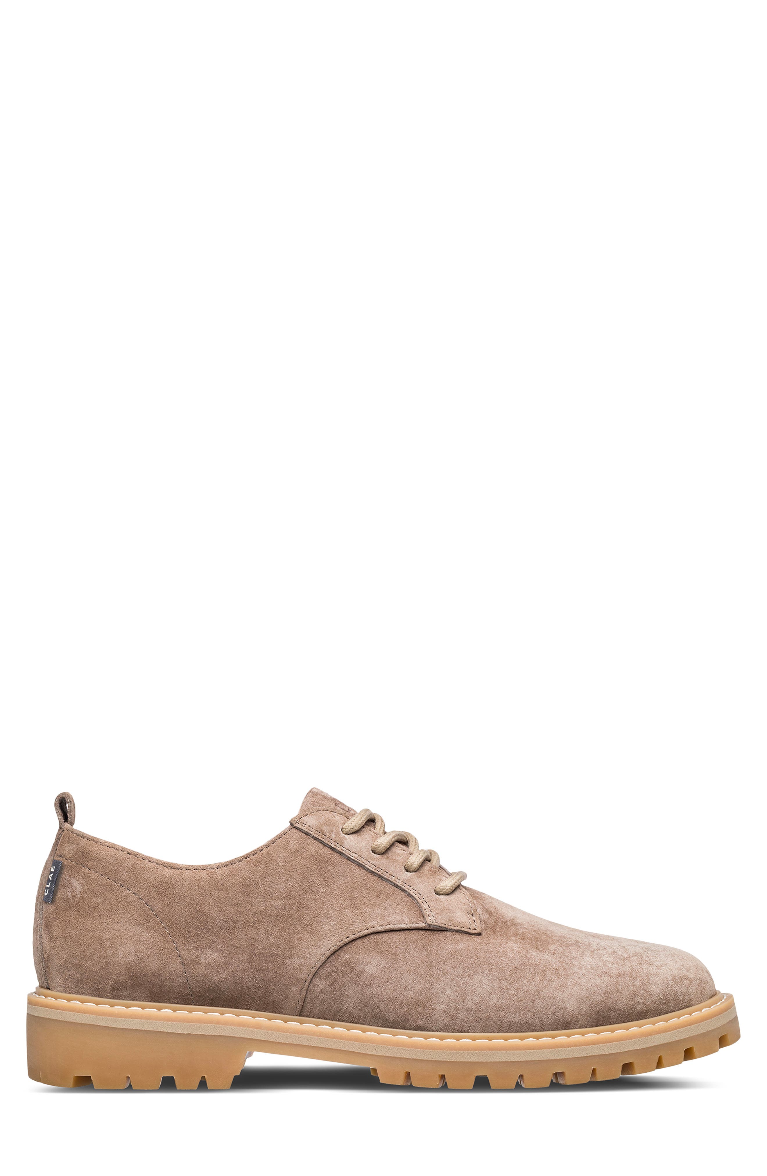 Logan Lugged Plain Toe Derby, Alternate, color, SILVER MINK SUEDE