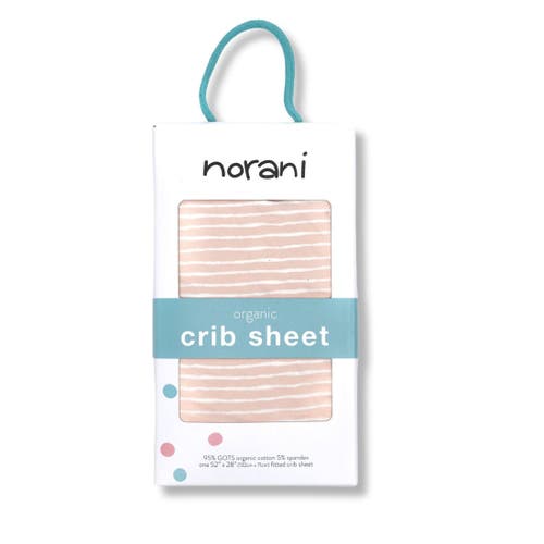 Norani Organic Fitted Crib Sheet In Pink Stripes