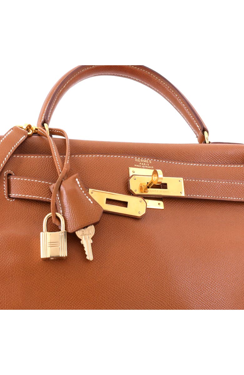 Pre-Owned Hermes Kelly Handbag Brown Courchevel with Gold Hardware 28, Alternate, color, Gold