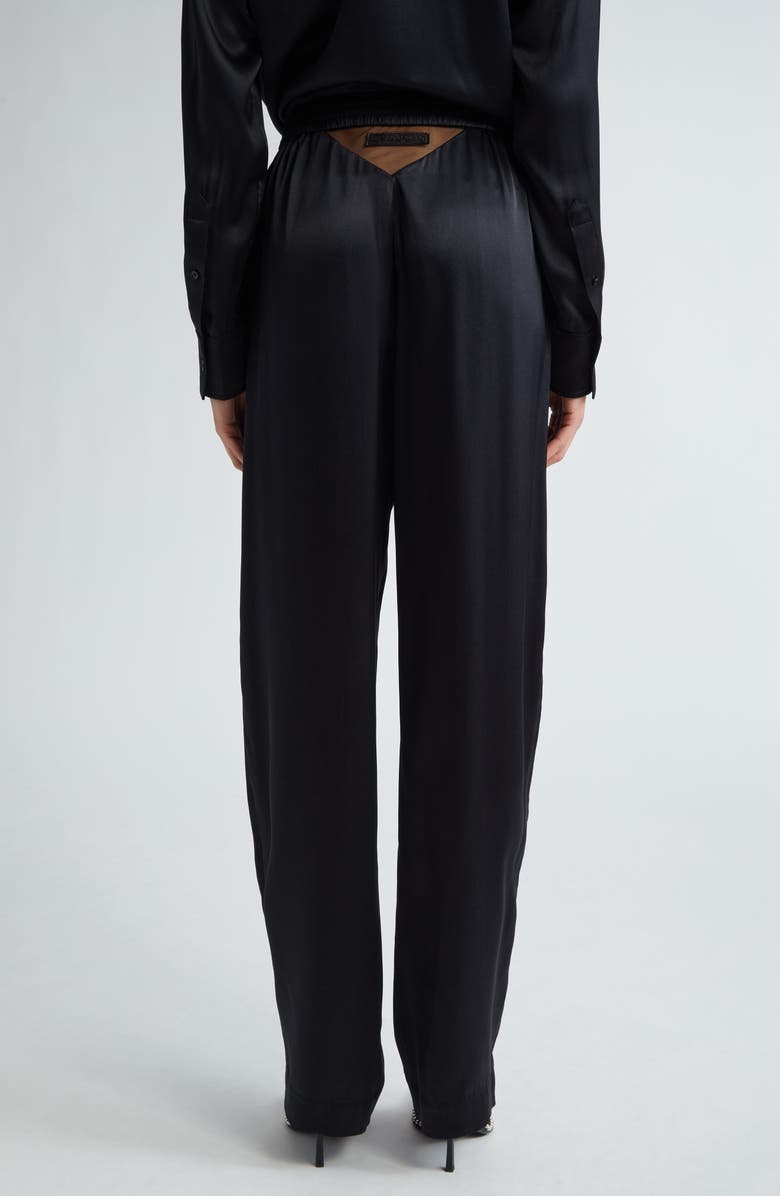 Alexander Wang Logo Cutout Silk Pajama Pants, Alternate, color, 