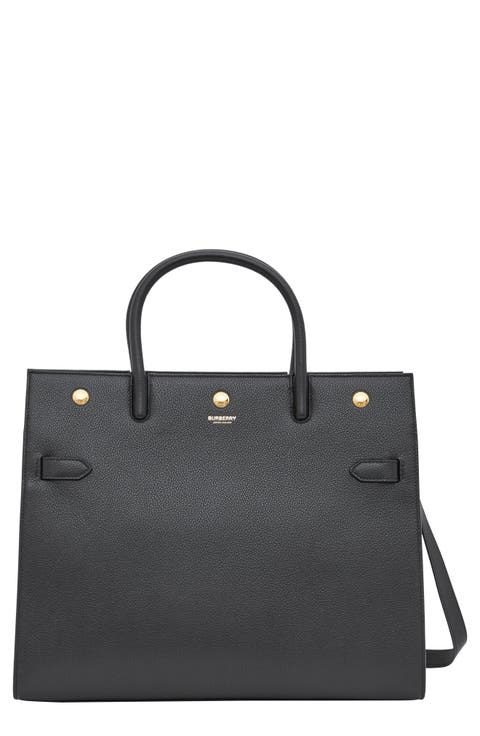 Medium Title Two-Handle Leather Bag