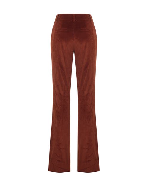 Theo The Label Women's Neutrals / Brown Clotho Corduroy Bootcut Pant In Cinnamon