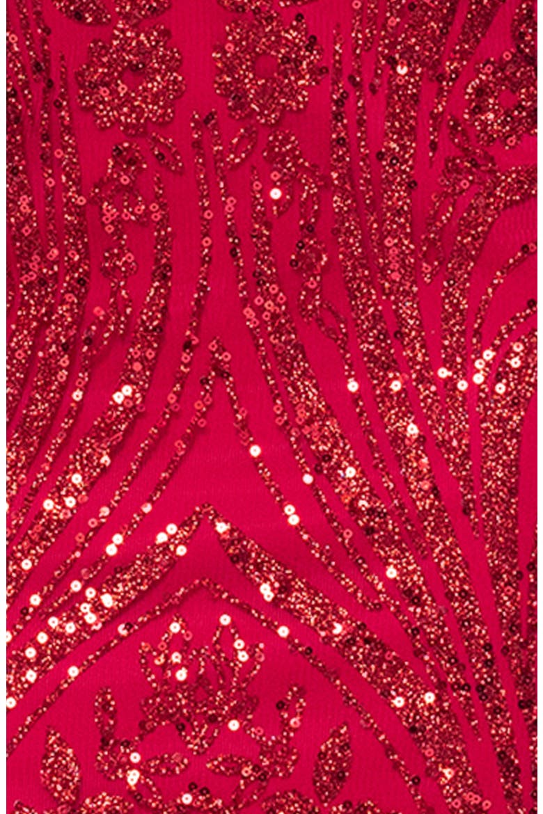 Glitter Minidress, Alternate, color, RED