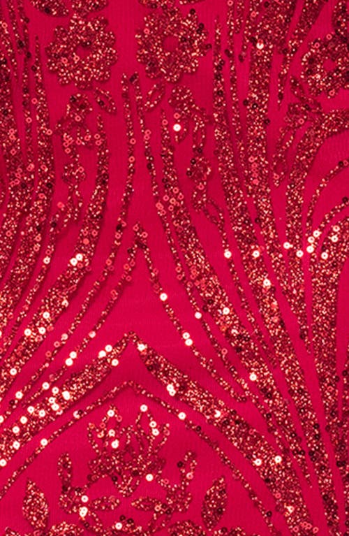 Blondie Nites Glitter Minidress In Red