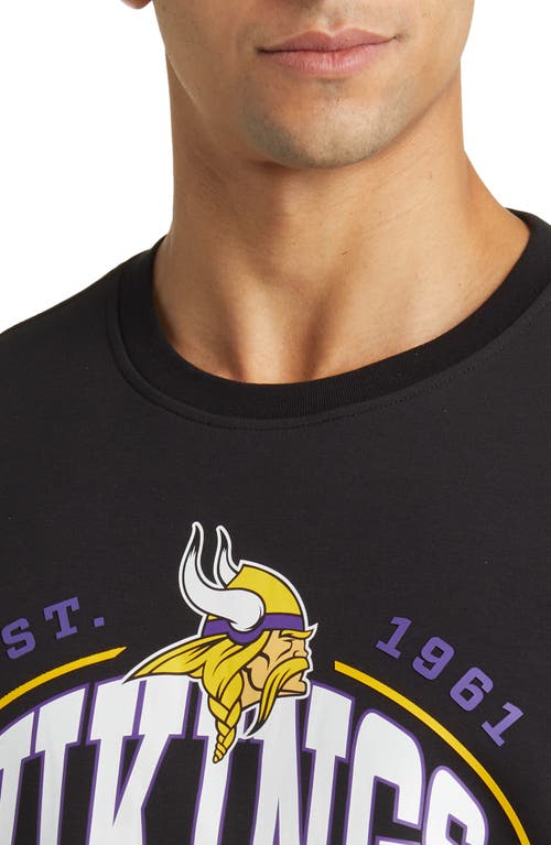 Shop Hugo Boss Boss X Nfl Crewneck Sweatshirt In Minnesota Vikings Black
