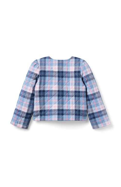 Janie And Jack The Plaid Bow Jacket In Blue