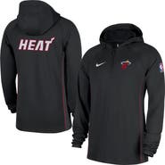 Nike Men's Nike  Black Miami Heat Authentic On Court Zone Quarter-Zip Dri-FIT Hoodie Jacket