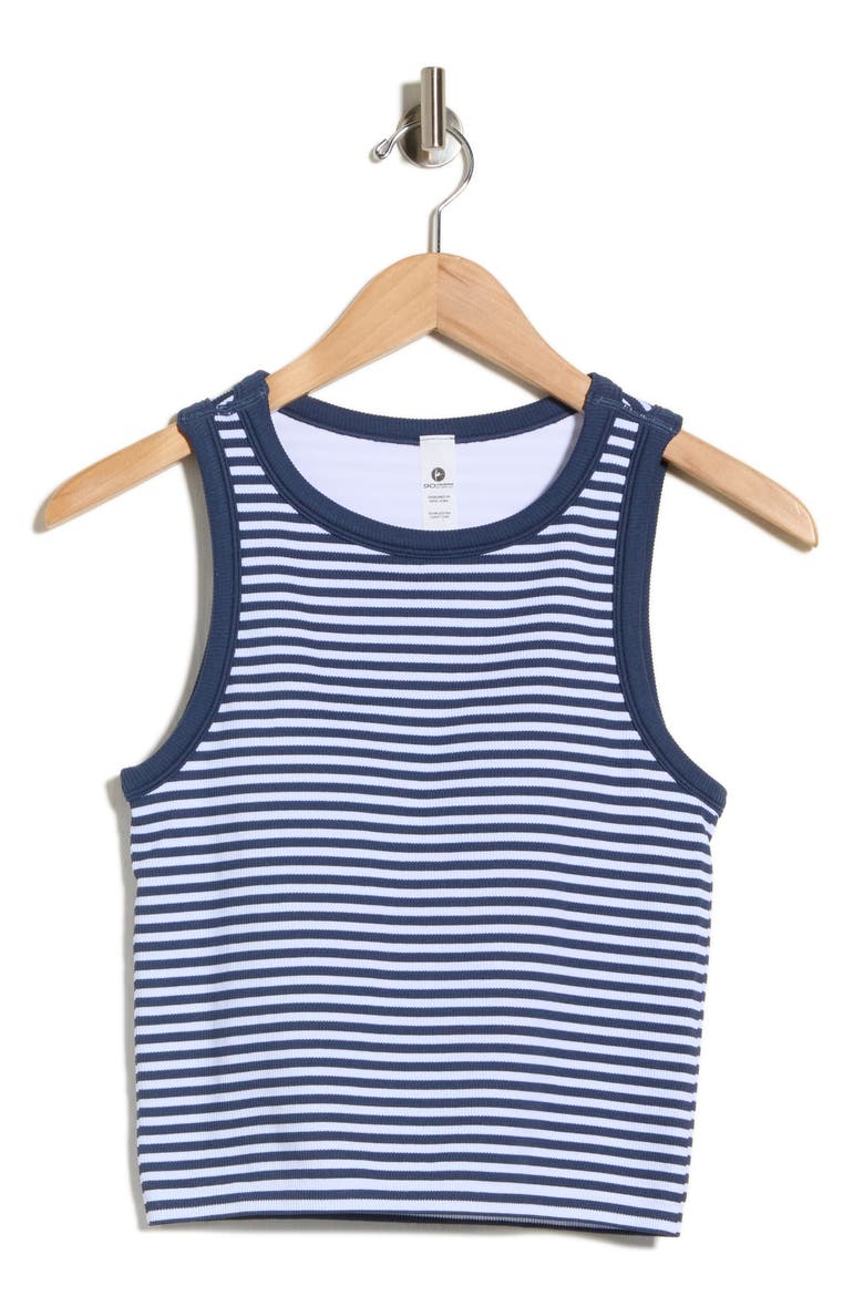Seamless Ribbed Striped Tank, Main, color, NAVAL BLUE/ WHITE