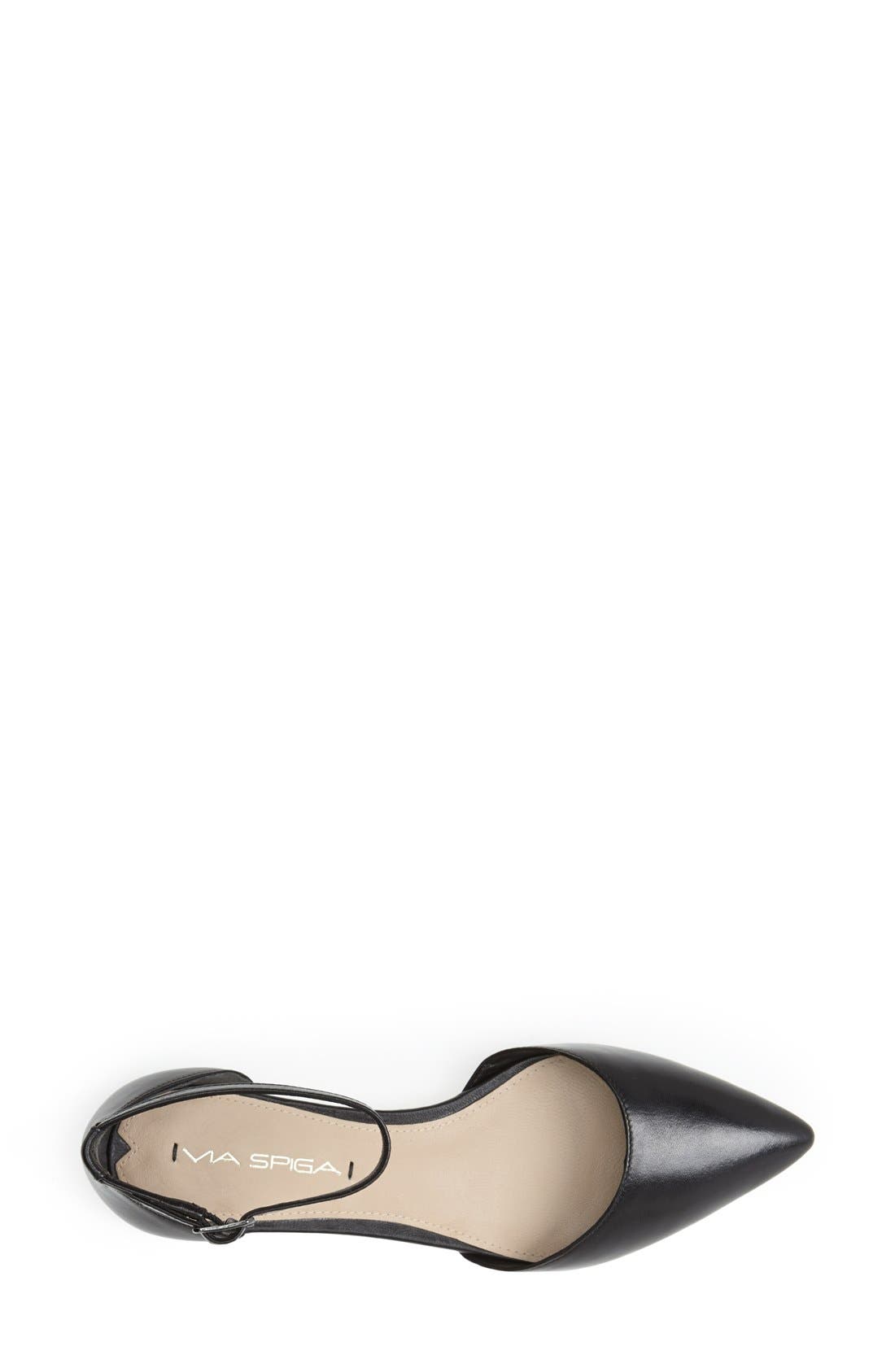 'Vanna' d'Orsay Flat, Alternate, color, BLACK METALLIC NAPPA